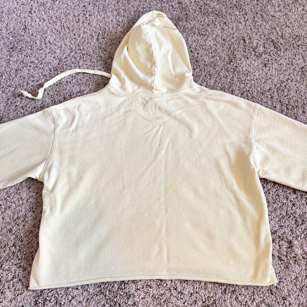 Peloton Cropped Hoodie Sweatshirt Size M Pastel Yellow Green‎ Athleisure - Picture 3 of 11